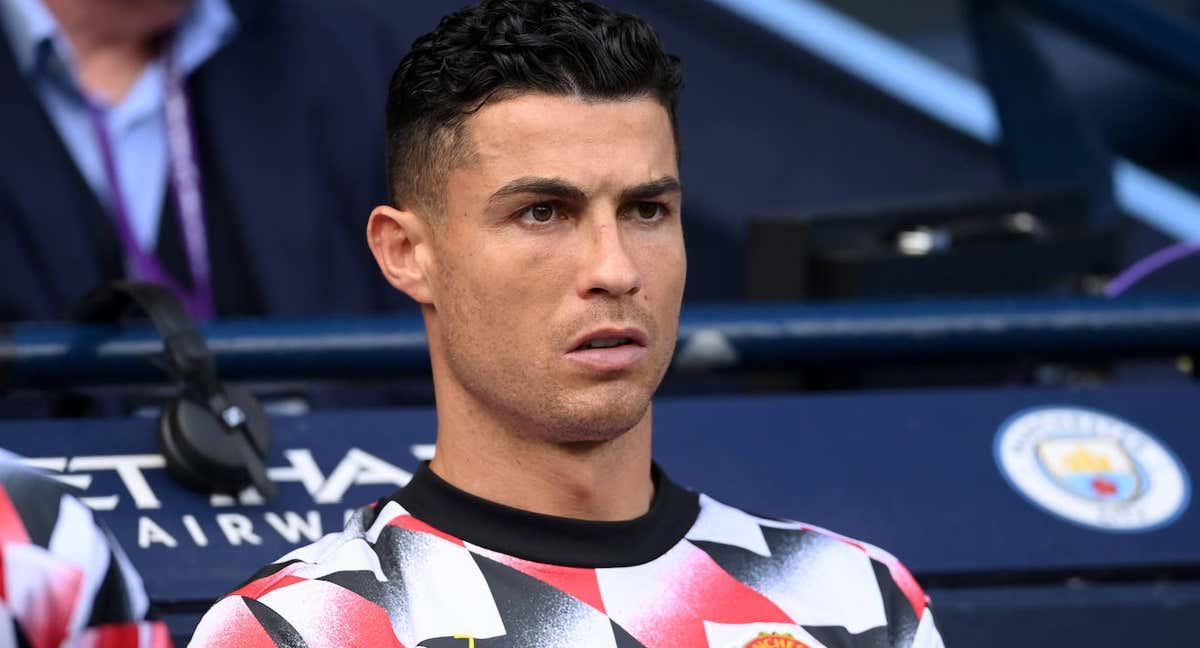 Cristiano Ronaldo, suplente en el Etihad Stadium./Getty Images