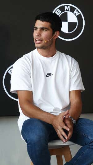 Alcaraz, durante un evento con BMW