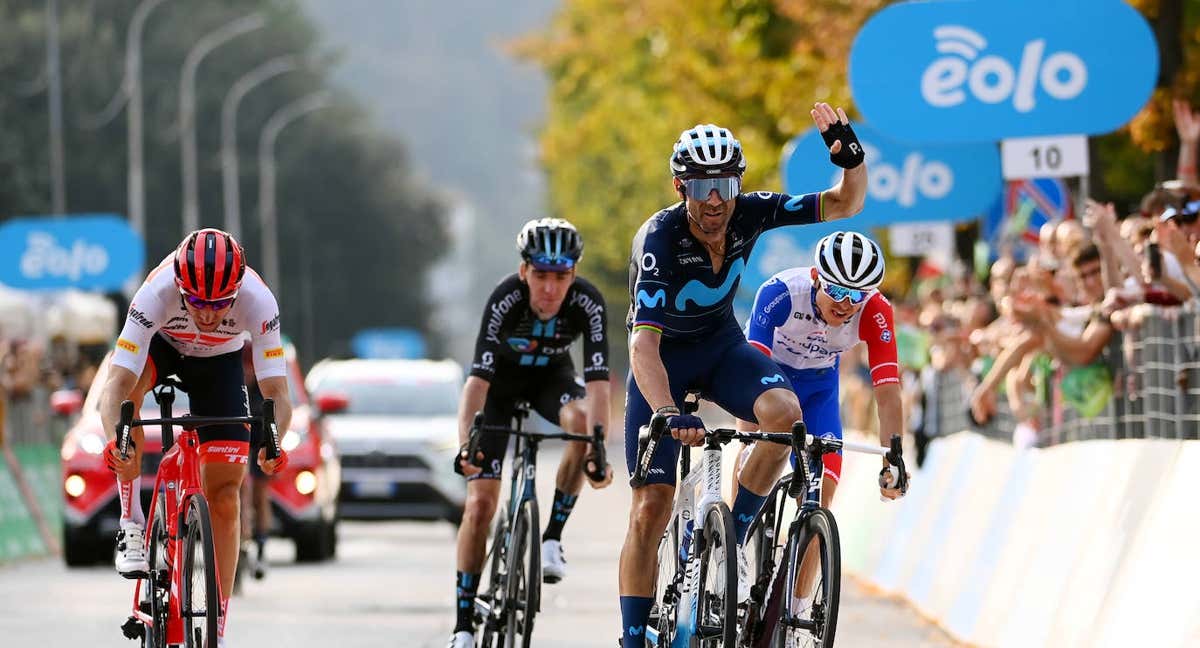 Alejandro Valverde, durante su última carrera como profesional, el Giro de Lombardía /GETTY