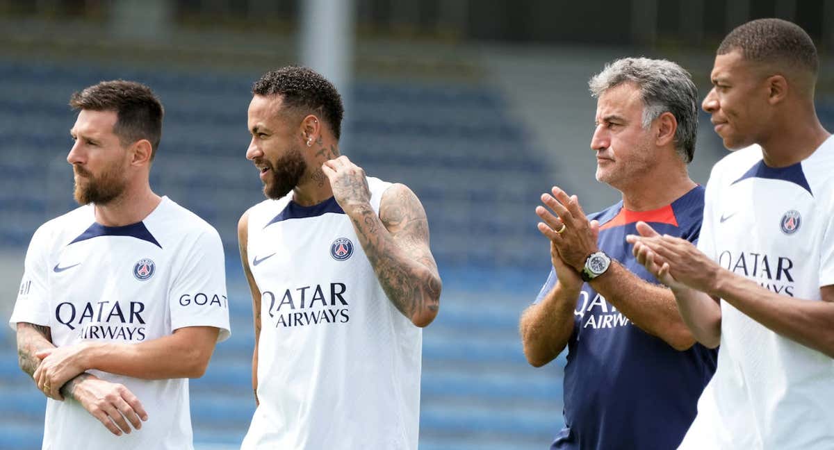 Los jugadores del PSG, en un entrenamiento./Getty Images