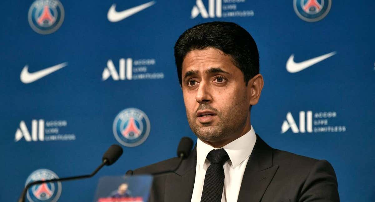 Al Khelaifi, en una comparecencia con el PSG./GETTY