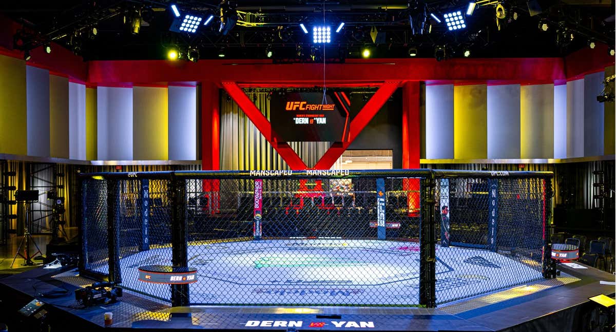 Imagen del octágono de la UFC en el Apex de Las Vegas antes de un evento./UFC