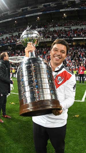 Gallardo, con su segunda Libertadores.  GETTY