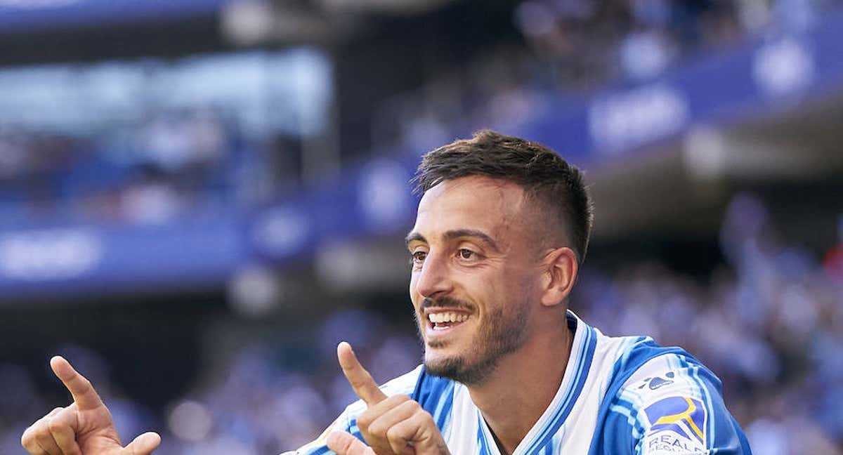 Joselu celebra un gol con el Espanyol./GETTY