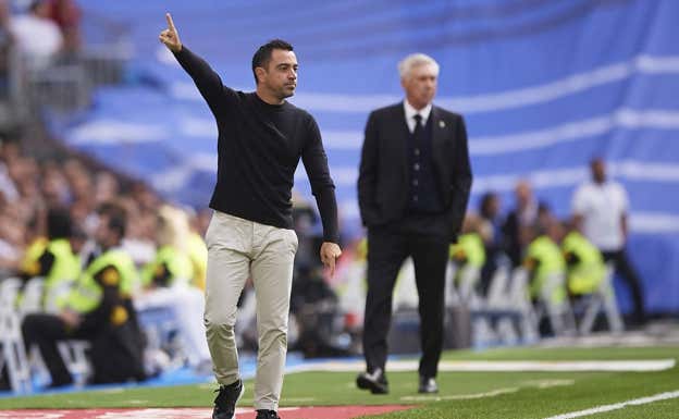 Xavi Hernández, durante el Clásico.  GETTY