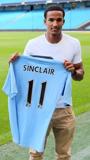 Scott Sinclair fichó por el Manchester City en 2012. Getty Images