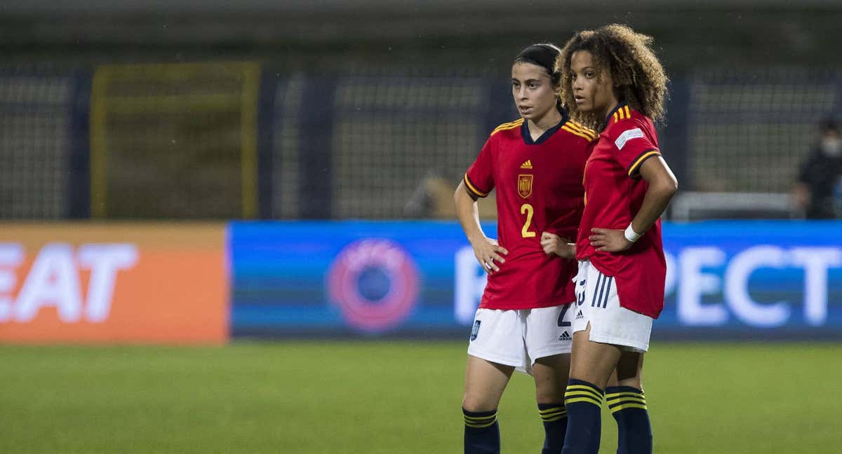 Judit Pujols y Vicky López durante el Europeo de Bosnia. /GETTY IMAGES