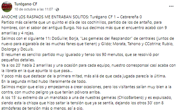 Las crónicas del Turégano en Facebook. TURÉGANO