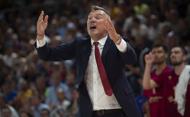 Saras Jasikevicius, algo contrariado.  GETTY