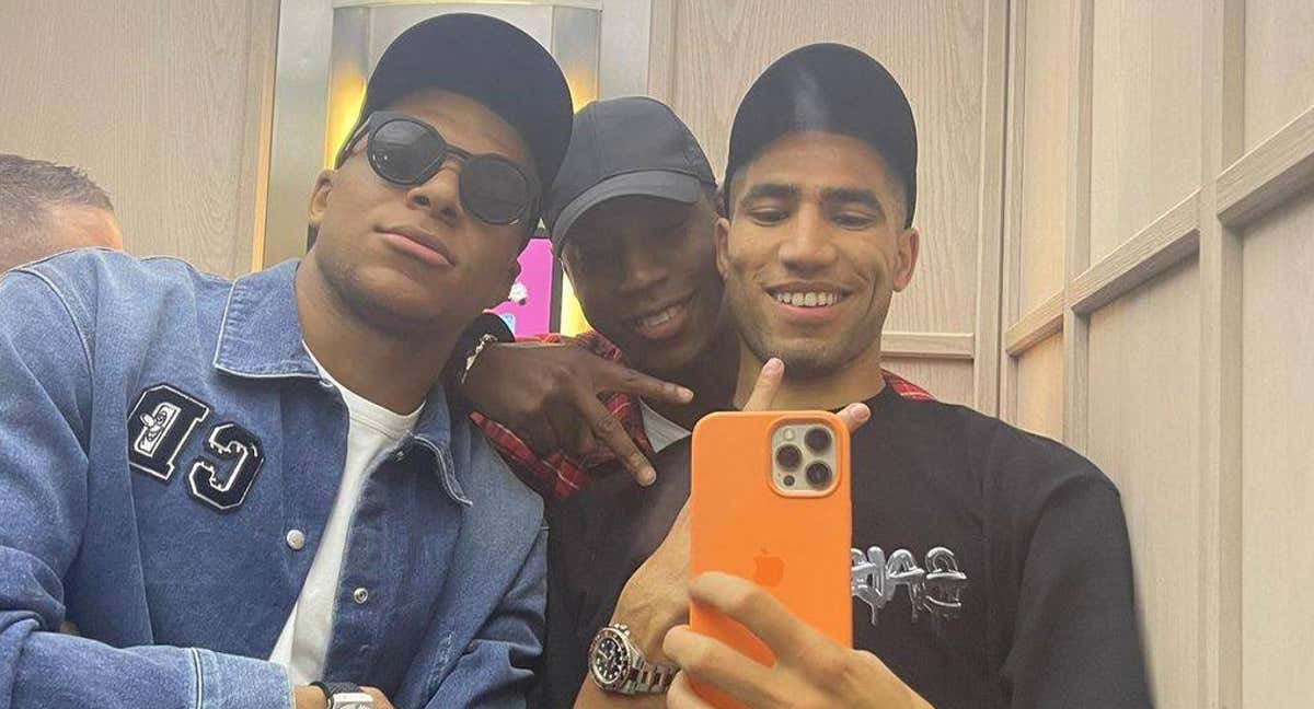 Mbappé y Achraf durante su visita a Madrid /Instagram de Mbappé