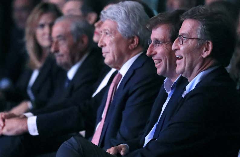 Tebas, Franco y Feijóo: juntos pero no revueltos en Brunete