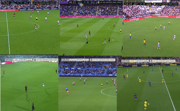 En los partidos de Primera y Segunda sí mostraron el mensaje «Ley del Deporte para todos».