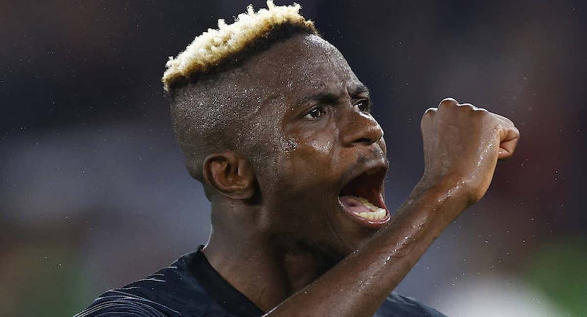 Osimhen celebra el gol de la victoria en el Olímpico de Roma | /GETTY IMAGES