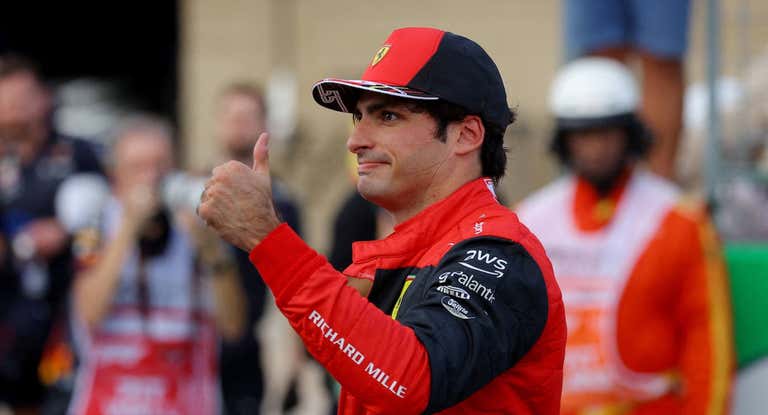 Carlos Sainz celebra su pole position en el GP de EE UU, en Austin.