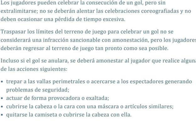 Cubrirse la cabeza con la camiseta es motivo de amonestación. IFAB