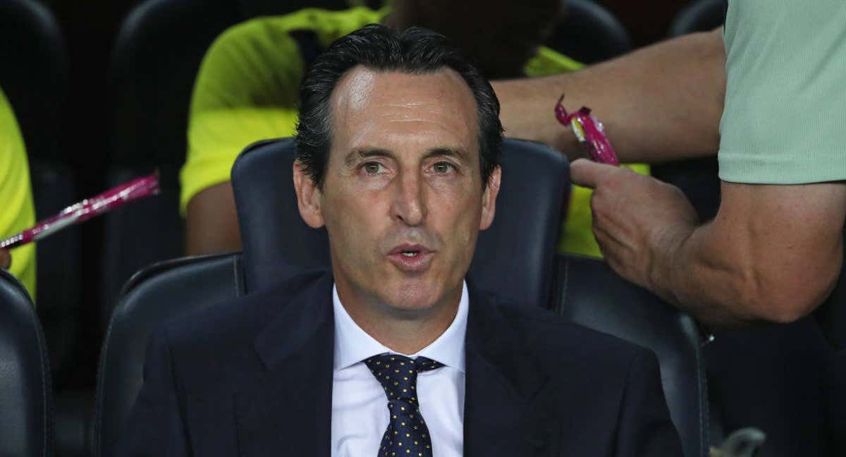 Unai Emery en su último partido en el Villarreal. /Getty