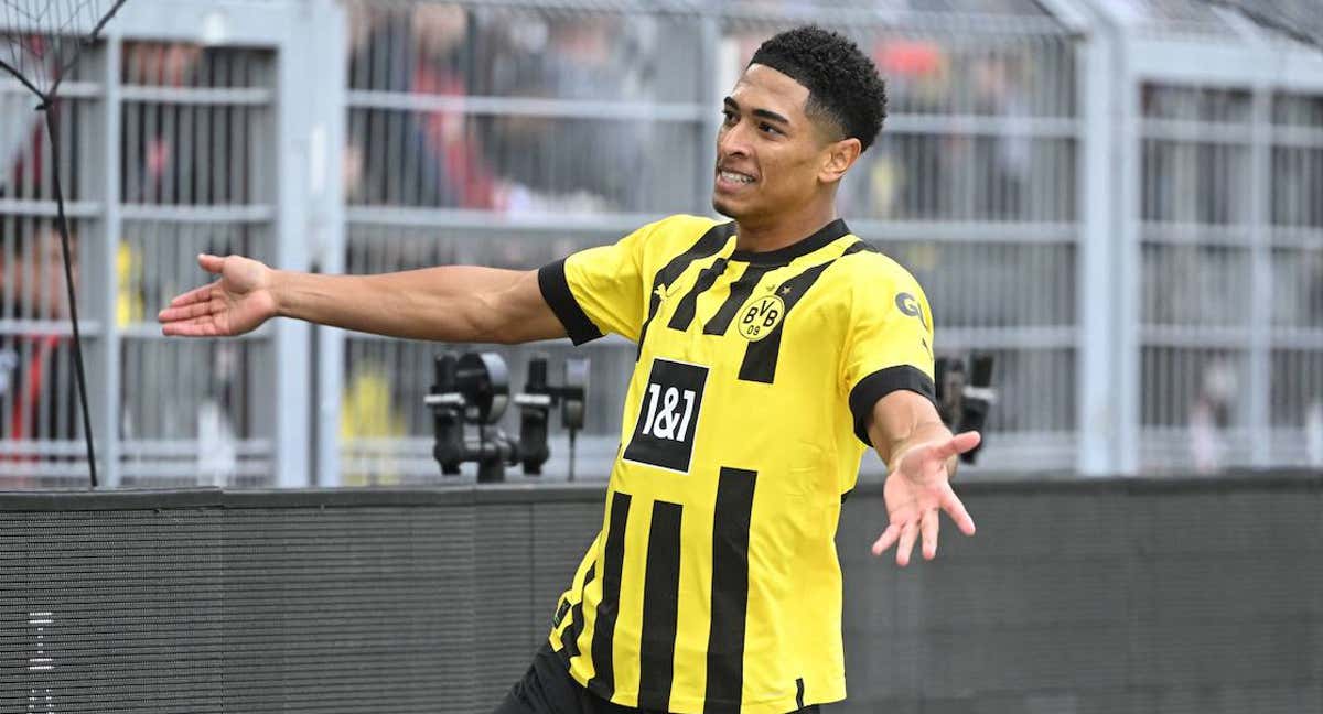 Jude Bellingham celebrando un gol en la Bundesliga./GETTY