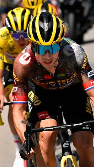 Primoz Roglic, en la ofensiva clave del Tour de Francia 2022.  GETTY IMAGES