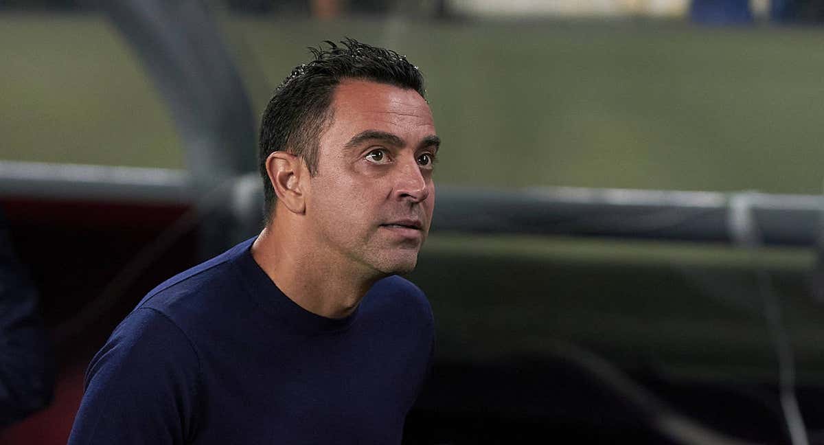 Xavi, contrariado en un partido reciente del Barça.