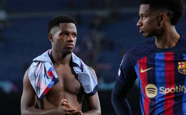 Ansu, tras la derrota ante el Bayern. GETTY