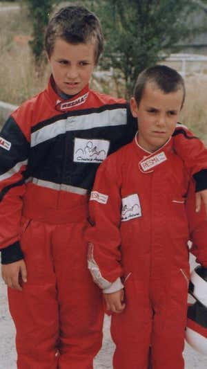 Diego y Pablo Rodríguez, en sus inicios en el karting.  Pablo Rodríguez