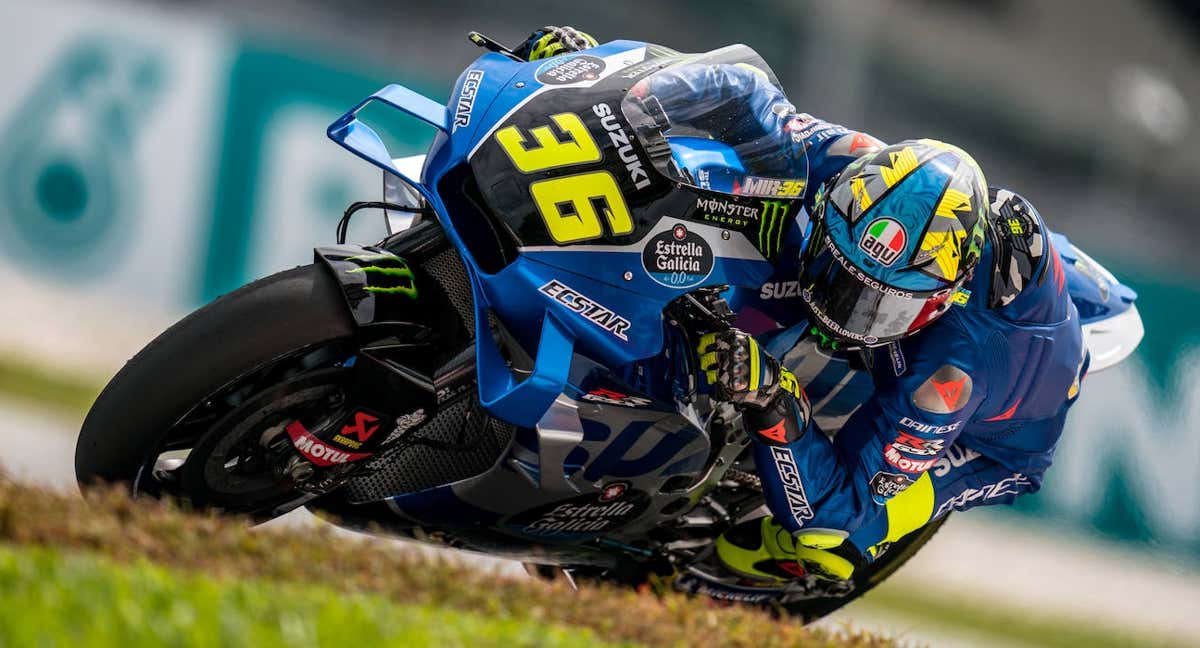 El piloto de Suzuki Joan Mir durante los entrenamientos libres del GP de Malasia./GETTY