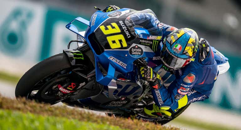El piloto de Suzuki Joan Mir durante los entrenamientos libres del GP de Malasia.