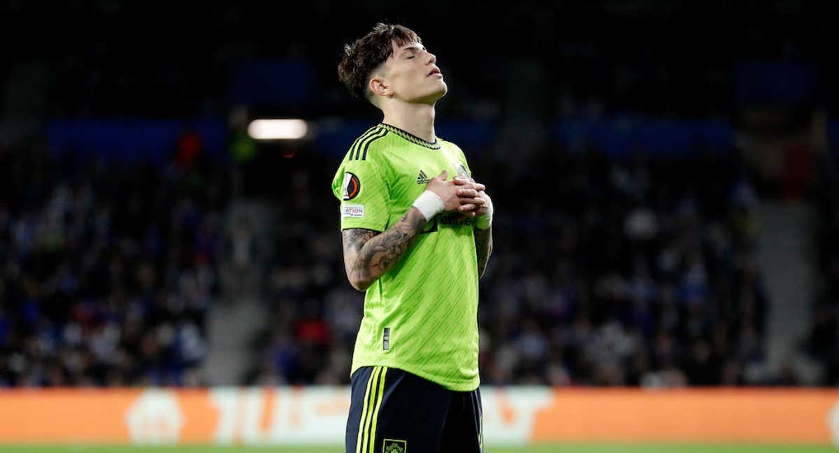 Alejandro Garnacho, futbolista del Manchester United./Getty Images