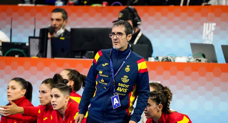 José Ignacio Prades, seleccionador nacional, en un partido contra Noruega en diciembre.