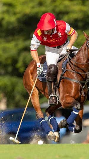 Un jugador de la Selección, durante el Mundial.  RFEPOLO