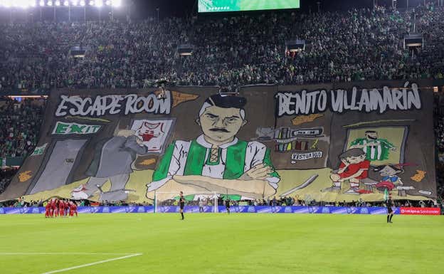 Tifo que mostró la afición bética antes de comenzar el partido. Getty