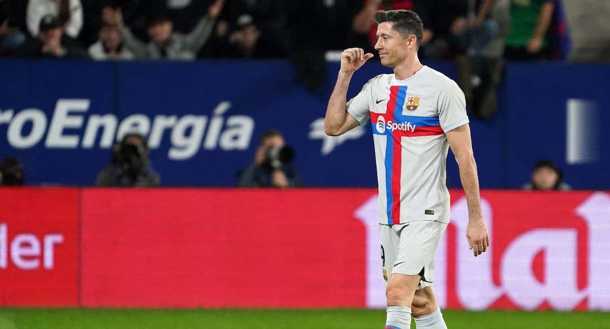 Lewandowski fue expulsado en Pamplona. /GETTY