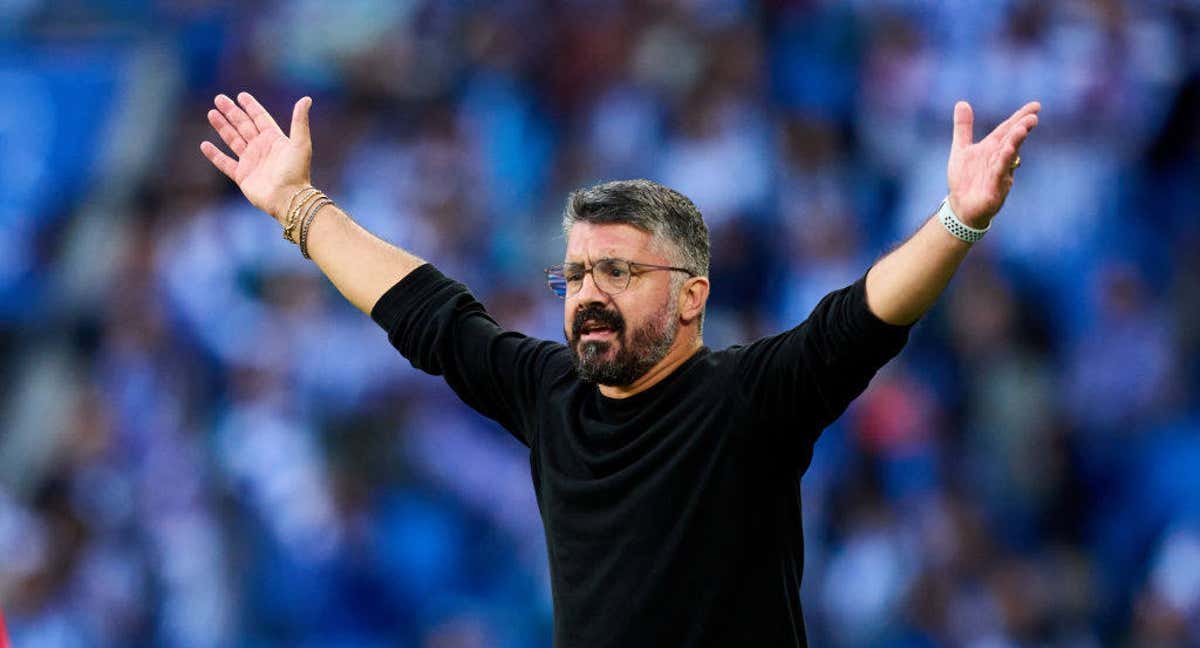 Gattuso en un partido con el Valencia