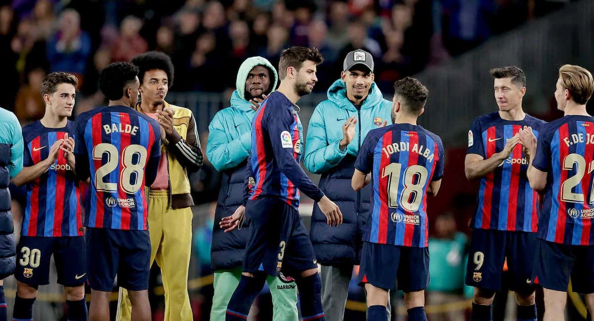 Piqué vivió este miércoles su último entrenamiento como jugador del Barça. /GETTY