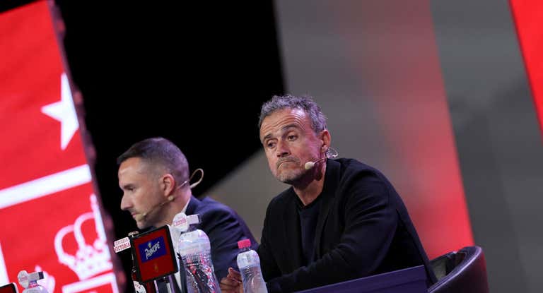 Luis Enrique en la rueda de prensa de la lista de Catar.