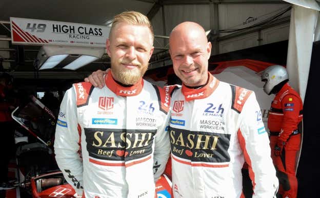 Kevin y Jan Mangussen, antes de las 24 horas de Le Mans 2021.  Getty Images
