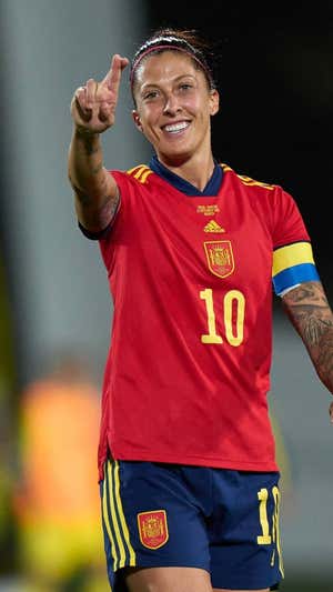 Jenni Hermoso durante el partido de la Selección ante Ucrania.  Getty Images