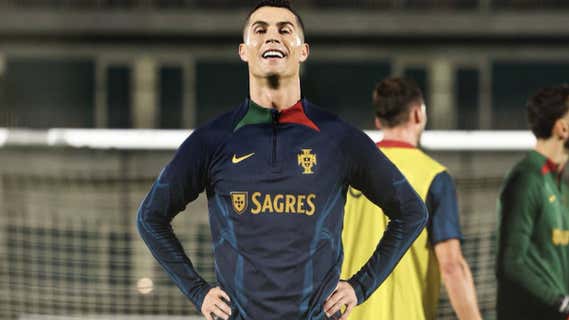 Cristiano Ronaldo, en un entrenamiento con Portugal. /GETTY IMAGES