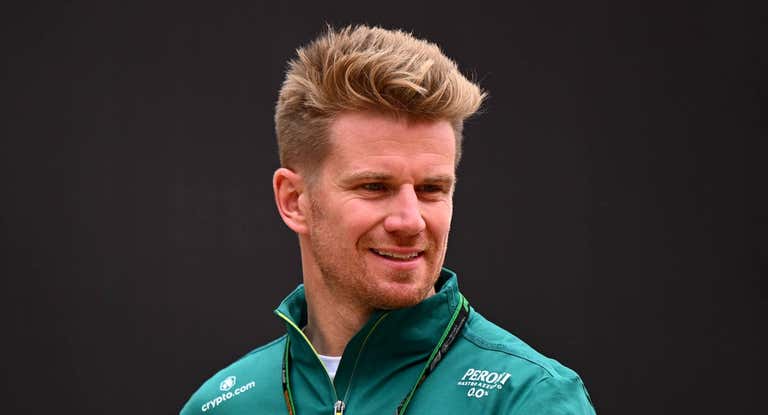 Nico Hulkenberg en su última carrera con Aston Martin.