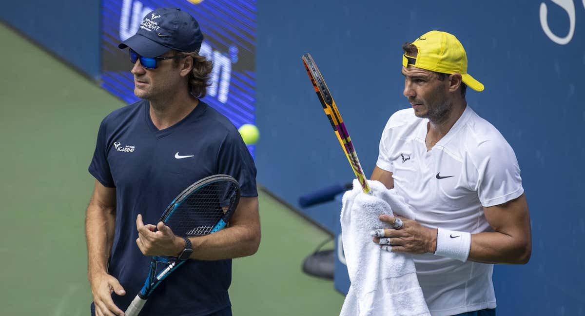 Carlos Moyà y Rafael Nadal durante el último US Open.