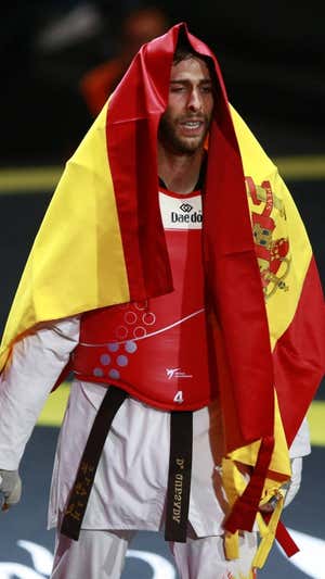 Daniel Quesada tras ganar el Mundial. EFE