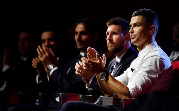 Messi y Cristiano, en un acto de la temporada 2019-20. GETTY