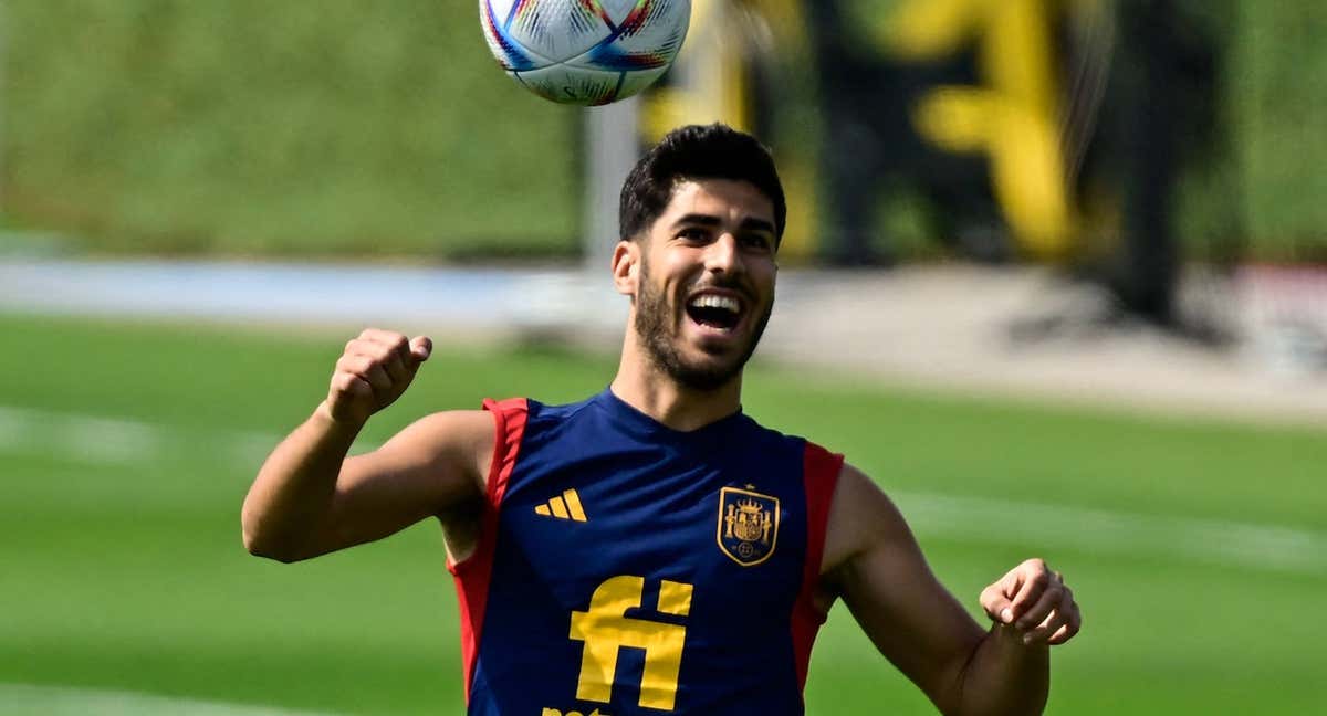 Asensio, durante un entrenamiento./Getty