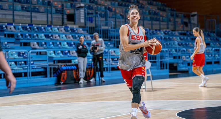 María Conde en un entrenamiento en Huelva.