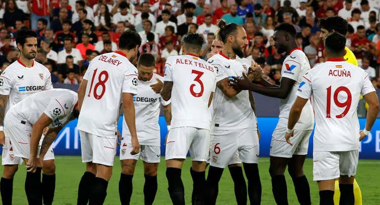 Jugadores del Sevilla antes de un partido.