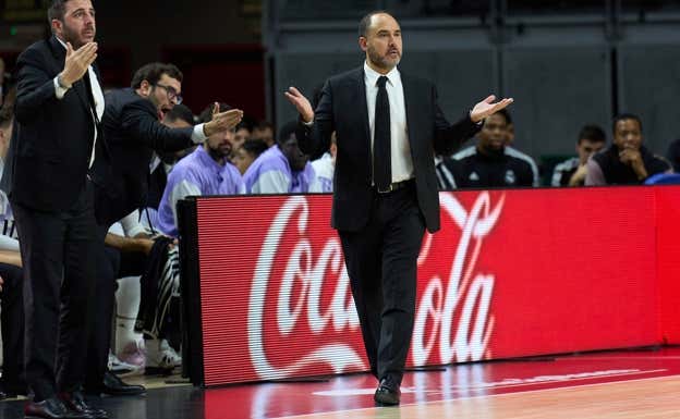 Chus Mateo, hoy, ante Partizán.  GETTY