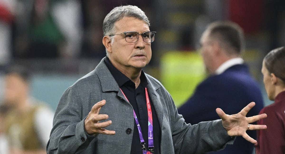 Gerardo Martino, seleccionador de México, durante el primer partido del Mundial.