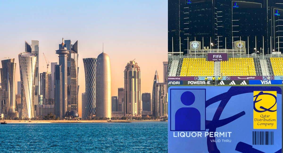 Una vista panorámica de Doha y la tarjeta QDC, que permite comprar bebidas alcohólicas en Catar. /GETTY / Relevo