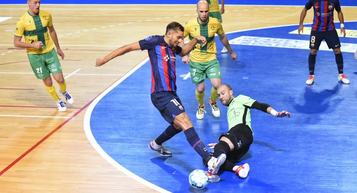 Un lance del partido en el Barça y el Pula. /FC BARCELONA
