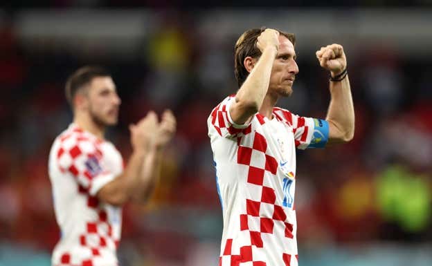 Luka Modric festeja el pase de su selección.  GETTY